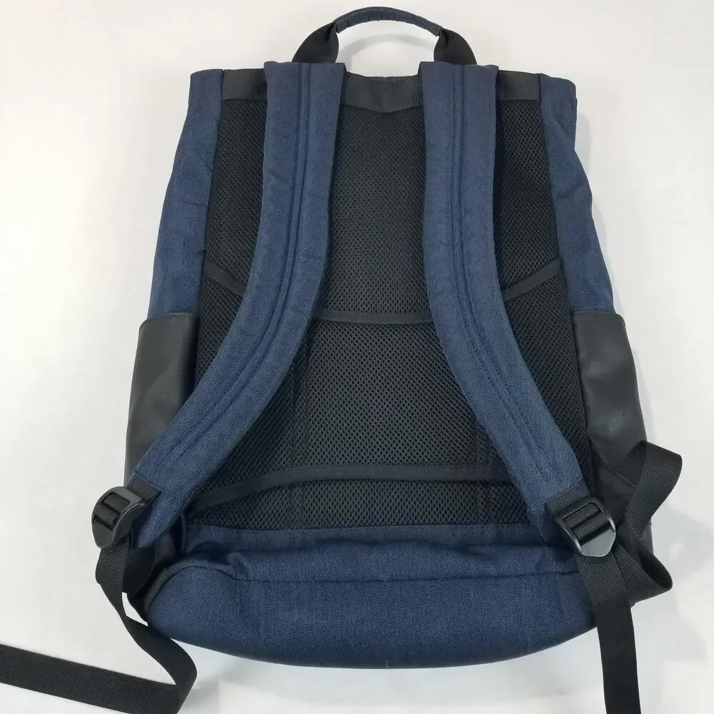 Duchamp London Backpack Navy Blue Black Two Tone Daypack Rucksack Zip Pockets